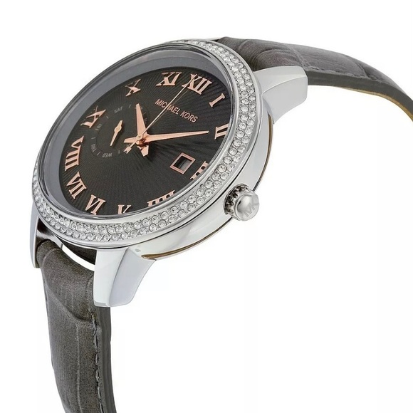 MICHAELKors Whitley Grey Dial Grey Leather Ladies Watch MK2427 - Picture 3 of 16
